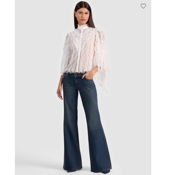 Nwt Alice + Olivia EMRYN ULTRA LOW RISE JEANS SZ 27 #J1